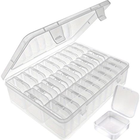 Aufbewahrungsbox für Kleinteile – 30 Stück – Transparente Kunststoffbox mit Fächern – Staubschutzhülle (1/5)