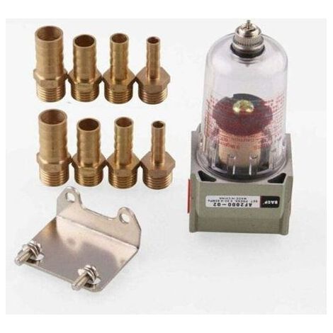 Filtre à carburant automobile, filtre à essence universel en ligne, outil de nettoyage du filtre à impuretés, séparateur d'huile moteur avec tubes de raccordement de 6 mm, 8 mm, 10 mm et 12 mm, argent (1/4)
