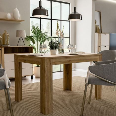Tavolo Allungabile Neutra Rovere Medio 120/175 cm con Gambe Squadrate