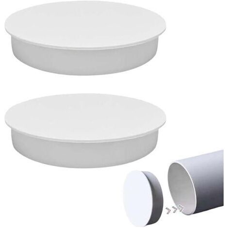 BUNTHAUS 2 Pièces Couvercle De Tuyau De Ventilation 110 Mm, Bouchon De Manchon PVC pour Tuyaux De Drainage, Capuchon Tuyau Ventilation en Plastique De Système D'Aération Contre Les Odeurs E (1/4)
