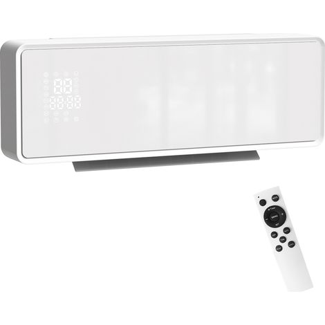 HOMCOM Termoventilatore 2000W a Muro 3 Modalità, Telecomando e Timer Bianco (1/5)