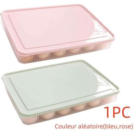 1 Boite à oeuf,empilable,couvercle anti-poussière,PP,rangement réfrigérateur,cuisine,camping (1/3)