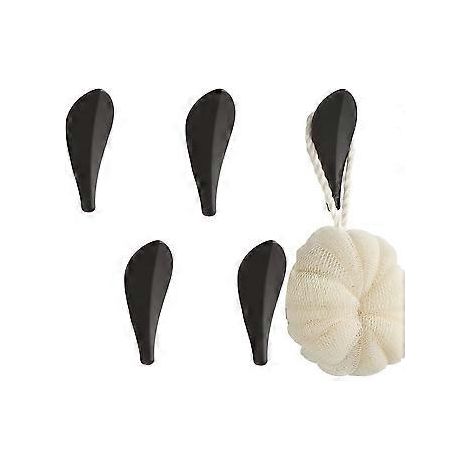 SZTXJ Set mit 5 schwarzen Blatt-Wandhaken für Bad und Küche
