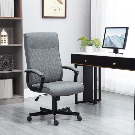 Sedia da ufficio Vinsetto con schienale alto, altezza regolabile e funzione di inclinazione, 65x72x102-112,5 cm, grigio scuro.