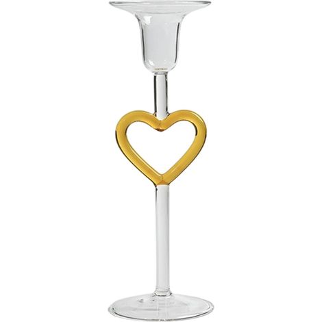 Chandelier À Bougie En Forme De Cœur - Support À Bougie En Verre Hauteur Élevée - Décoration Intérieure Mariage Dîner Romantique - 1 Pièce (1/5)