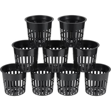 30 macetas de red de jardín de 4 pulgadas, macetas de malla perforada de red resistente para plantas de balcón de jardín hidropónico con (1/5)