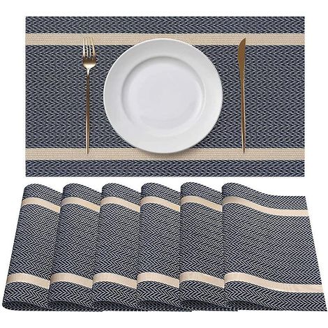 lot De 6 Sets De Table En Pvc Lavables,antidrapants,rsistants L'abrasion,rsistants La Chaleur,faciles Nettoyer Et Ranger (1/5)