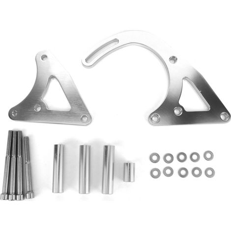 Support de fixation pour alternateur en aluminium poli argenté avec accessoires de montage adapté à Holden 253 304 308 (1/5)
