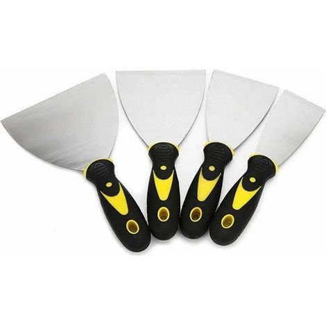 Couteau a Enduire Inox Ensemble de 4 Pièces Spatule Enduit Lissage Spatule Enduit Couteau à Enduire 2/3/4/5 Pouces Spatule Acier Couteau à Enduire (1/5)