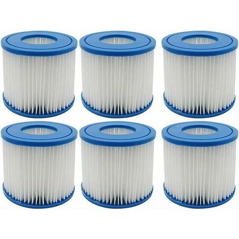 Lot de 6 filtres pour spa et piscine, type D, cartouches filtrantes de remplacement compatibles avec Summer Waves. (1/4)