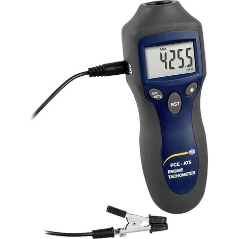 Pce Instruments – Tachymètre numérique 100-20000 rpm – Précision ±10 rpm – Écran LCD 6 chiffres – Boîtier ABS – Pour moteurs 2/4 temps jusqu'à 8 cylindres (1/6)