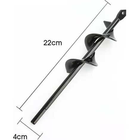 Perceuse, perceuse de sol pour l'installation de clôtures, perceuse à main, petite perceuse à barre de torsion, accessoires de jardin, ameublissement de plantation de fleurs (noir - diamètre 4 cm x lo