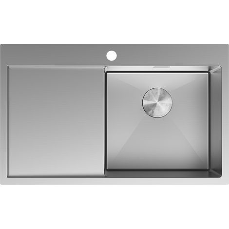 Mexen Exar fregadero de acero inoxidable de 1 cubeta con escurridor derecho 780 x 480 mm, inox - 6434781010P-01 (1/5)