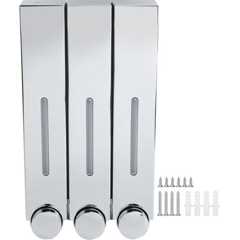 Distributeur de savon liquide mural pour douche et cuisine - Récipient gel douche et shampoing