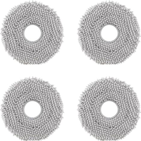 4 Pièces - Serpillère Rotative - Accessoire Robot Aspirateur - Lavable Antibactérien Pour Qrevo Maxv Pro Master Plus Slim - Sol Vinyl Parquet Carrelage - Gris - 28x9cm (1/5)