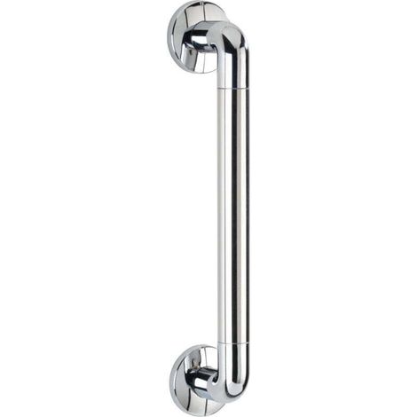 Secura 43 cm Wand-Haltegriff für Bad und WC, inklusive Schrauben und Dübel, Tragkraft 120 kg, Aluminium, 43 x 7 x 8 cm, glänzend