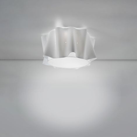 Plafoniera Moderna Folio Polilux ® Bianco 1 Luce E27 D60Cm