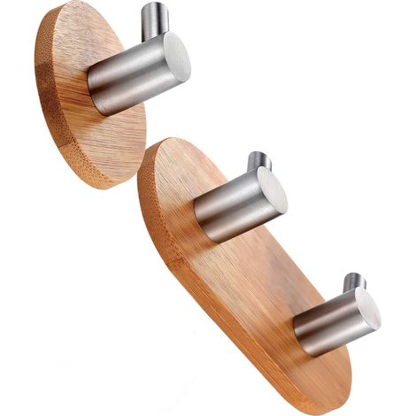 2 pièces - Hameçon en bambou naturel - hameçon simple + une rangée de deux hameçons (1/5)