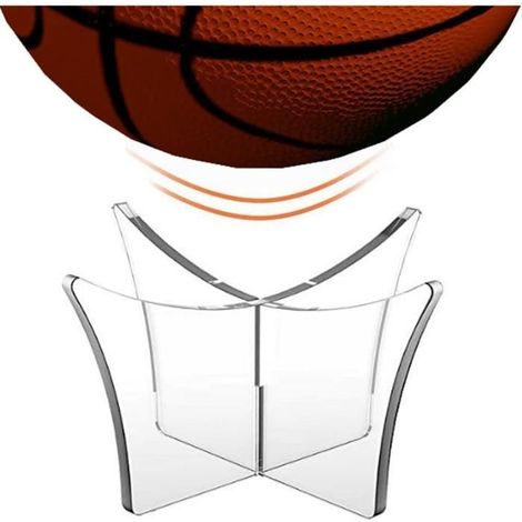 Support de Ballon Acrylique Transparent pour Football, Basketball, Rugby et Volley-Ball, avec présentoir pour Pied et Socle (1/4)
