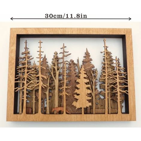 Pendentif En Bois - Décoration Murale 3D Pour Salon Bureau Maison Restaurant - Arbre Décoratif En Bois - 1 Pièce (1/5)