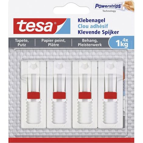 tesa clavo adhesivo ajustable rojo y blanco pack de 2