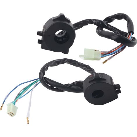 Paire de commandes de guidon moto universelles 22mm, côtés gauche et droite, klaxon inclus (1/5)
