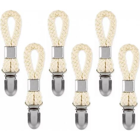 6er-Pack Handtuchclips, Badetuchclips aus Baumwollseil (beige),Es ist die ideale Wahl für Sie.