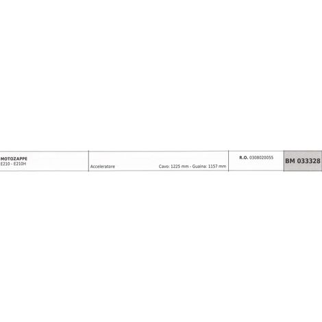JARDIMECA motoazada E210 E210H cable acelerador 1225 mm cable 1157 mm funda