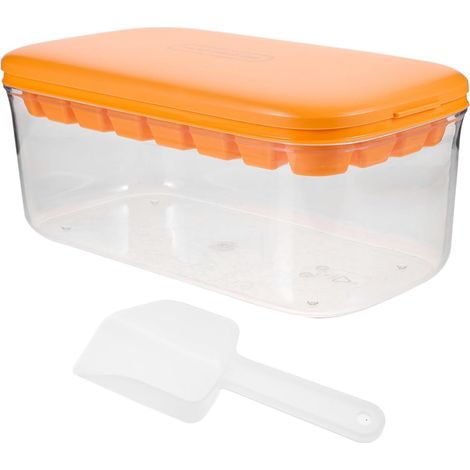 Moule à Glaçons en Silicone Fond Souple Orange, Bac Pratique pour (1/5)