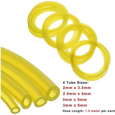 Set de 4 tuyaux en PVC pour carburant Longueur 1.5 m Dimensions (diamètre intérieur x diamètre extérieur) 2,5 x 5 mm, 3 x 5 mm, 2 x 3,5 mm, 3 x 6 mm (1/3)