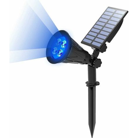 Lampe Solaire Extérieur, Solaire Projecteur, Extérieur sans Fil Etanche IP65 Lampe Jardin avec Panneau Solaire 180Ḟ Réglable Spot Solaire Extérieur pour Cour, Extérieur, Chemin, Allé.(Bleu) (1/5)