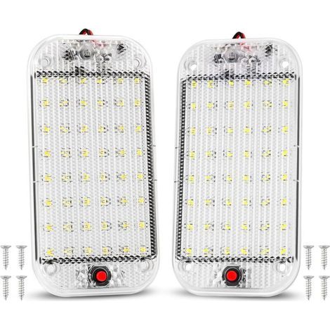 Eclairage Intérieur LED 10W 48 LED Eclairage Intérieur Lumineux Universel avec Interrupteur Marche/Arrêt pour 12V-85V Voiture Van Camion Camion Camping-Car Bateau Caravane Camping-Car Plafonnier Dôme (1/5)