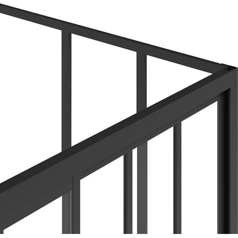 Paroi de douche avec porte coulissante noir mat style industriel - 100 x 80 x 195 cm - URBANIK (1/4)