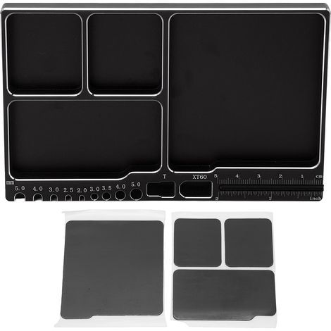 Plateau magnétique pour vis en alliage d'aluminium, plateau de rangement magnétique pour pièces RC, idéal pour réparations et bricolage. (1/5)