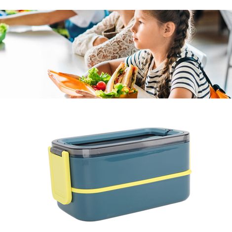 Isolierte Lunchbox aus Edelstahl im japanischen Stil, versiegeltes Fach für Schüler, mikrowellengeeignet, elegantes Blau. (1/5)