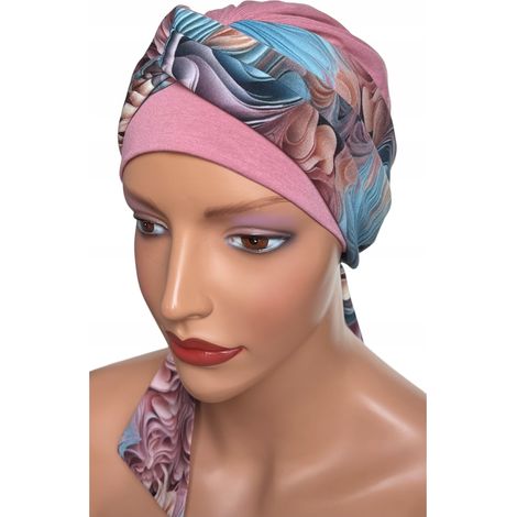 Turbante primaverile da donna Lena 013-413, sciarpa morbida adatta anche dopo la chemioterapia. (1/5)