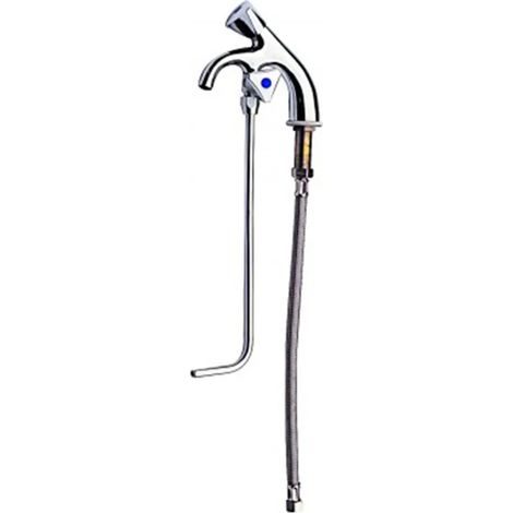 Kaltwasserstandhahn - Kaltwasserhahn verchromt Silber - mit Gläserspüler Unterspülrohr geeignet für 1 Becken/Theken und Spülbecken 40 x 10 x 10 cm