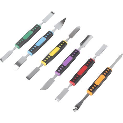 Kit de 6 outils de levier à double extrémité pour l'ouverture et le démontage de téléphones, ordinateurs portables et montres connectées. (1/5)