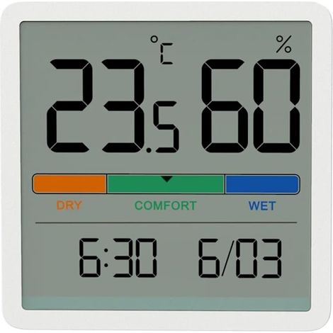Hygromètre pour la maison et le bureau, thermomètre d'intérieur portable avec étalonnage, grand écran LCD, thermomètre[pl] (1/4)