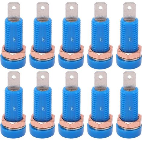 10 Stück 4-mm-Bananenbuchsen-Anschlussadapter für elektronische Instrumente (Blau)