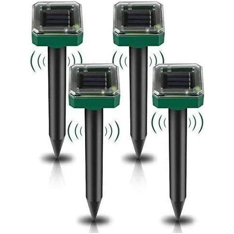 Repulsif Solaire A Ultrasons - 400 Hz - Pour Taupes Campagnols Gophers Serpents - Lot De 4 - Autonome Sans Batterie (1/5)