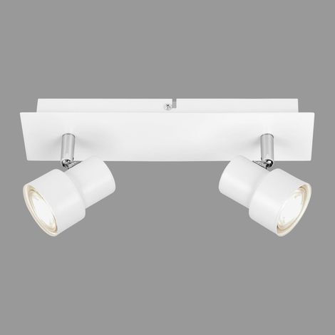 Plafonnier LED, plafonnier 2-flamme, spot orientable et inclinable, 2x GU10, 5 Watt, 460 Lumen, 3.000 Kelvin, blanc (1/5)