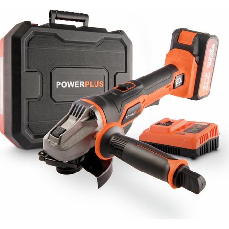 Meuleuse d'Angle sans Fil de 20 V - Disque Abrasif Ø 115 mm - Meuleuse Compacte et Ergonomique - avec Batterie de 5,0 Ah - 2,5 Ah et Chargeur (1/5)