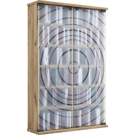 Madera CD DVD Soporte Estante Puerta de Vidrio Tilano L 92x60x18 - VCM
