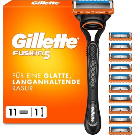 Gillette Fusion5 Rasierer Herren, 1 Rasierer, 11 Ersatzklingen