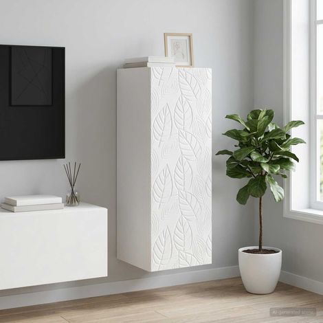 vidaXL Armoire Murale Blanc brillant 33 x 34,5 x 90 cm