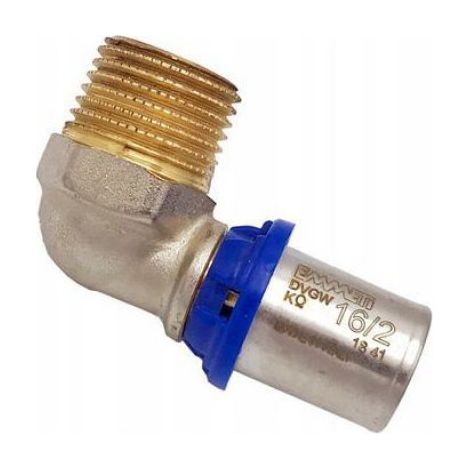 Coude PEX - 26 mm x 3/4 Pouces - Raccord à Compression pour Tubes Multicouches PE-X/Al/PE-X - Système Radopress - 1 Pièce (1/3)