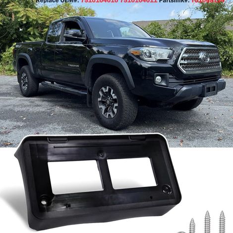 Replacement cover for front bumper license plate holder mounting bracket on Toyota Tacoma 2016-2023 (1/4)