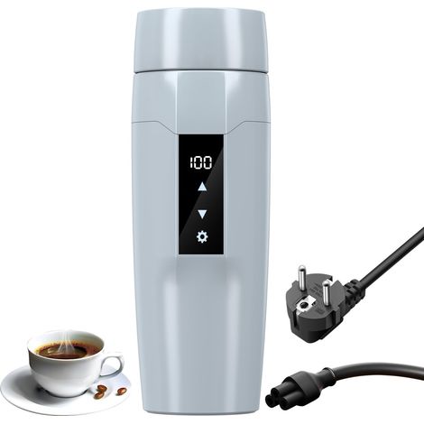 1 Tasse électrique portable, 300W, contrôle température 40-100°C, acier inoxydable 304, voyage bureau camping (1/5)