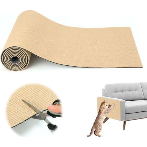 Tappetino tiragraffi per gatti, autoadesivo, 200x40 cm, beige